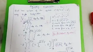 find the volume of the sphere x2+y2+z2=a2 using triple integration #engineeringmaths