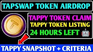 📌TAPSWAP TOKEN AIRDROP🚨24 HOURS LAST🔗SNAPSHOT💯TAPPY TOKEN CLAIM+LISTING🔴TOKENOMICS #seed #paws #blum