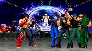 [KOF Mugen] Джин Кадзама против команды Кларка Стилла