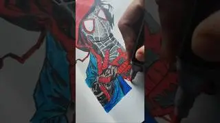 Drawing spiderman with alcohol markers #shorts #art