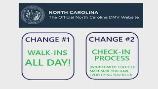 New to NC DMV: Walk-ins all day & check-in process