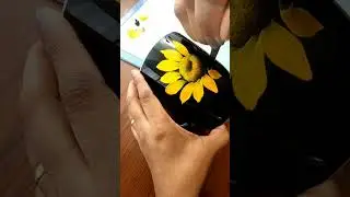 Epic SUNFLOWER PAINTING on Ceramic Mug #sunflower #shortfeed #acrylicpainting