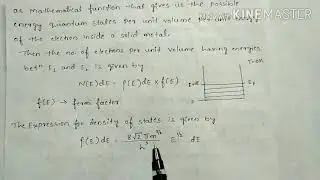 Density of states and Derivation of Fermi Energy at 0 K