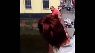 Big man falls into the river in Lego City