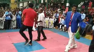 Malayalam Film actor Tosh Christy performing Taekwondo