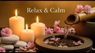 Healing Zen Misty Woods Bamboo Fountain and Candle Glow for Deep Sleep Meditation and Calm Balance
