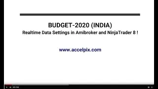 BUDGET 2020 INDIA Amibroker & NinjaTrader Setting !