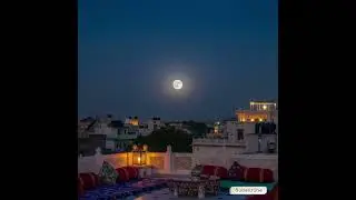 Full Moon on Indian Terrace | Golden Glow | Moon Light | #tinyearthtales