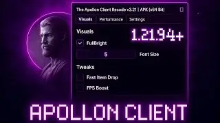APOLLON CLIENT for MCPE 1.21.93+ 🌌 | 💣 OP HACK CLIENT + FPS BOOST Optimizer! 🔥