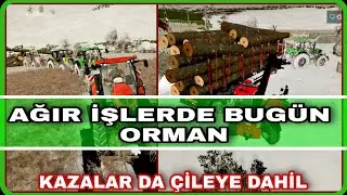 AĞIR İŞLERDE BUGÜN : ORMAN / DÖRT KİŞİ İLE KARLA MÜCADELE / Farming Simulator 22 #55_ragnar
