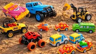 Toy Cars, Jeep & JCB Sand Play 🚜🚗 | बच्चों के खिलौने 4K वीडियो