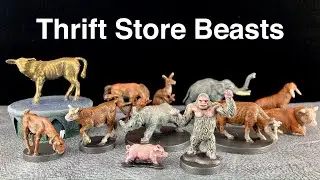 Tabletop Animals made from Thrift Store Beasts