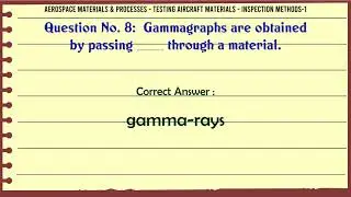 MCQ Questions Testing Aircraft Materials - Inspection Methods-1 with Answers