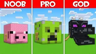 Minecraft Battle: MOB HOUSE BUILD CHALLENGE - NOOB vs PRO vs HACKER vs GOD in Minecraft!