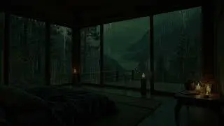 Dark Bedroom Rain Sounds ( No Ads) 🌧️ | Tranquil Garden Night Ambience for Sleeping
