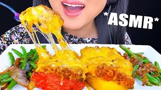 ASMR EXTRA CHEESY STUFFED BELL PEPPERS (EATING SOUNDS) ASMR PHAN