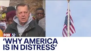 Chicago pastor protests Trump administration with upside-down American flag