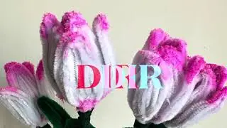 DIY l How to make easy  pipe cleaner Tulip 🌸flowers  for the beginners.