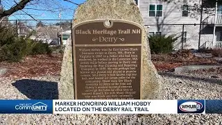 Marker honoring William Hobdy located on Derry Rail Trail