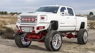 15 INCH CANDY RED & CHROME LIFT KIT ON A 2016 GMC DENALI 2500! 28X16S AND MORE!