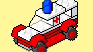 LEGO instructions pixel art movie: 606 Ambulance