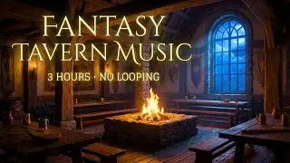 3 Hour Tavern Atmosphere | Warm Fireplace Crackles and Cozy Celtic Music for Focus & Relaxing
