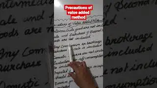 Precautions of Value Added Method#shorts#video