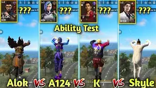ALOK vs A124 vs K vs SKYLER⚡ABILITY TEST FREE FIRE - SAMSUNG ,A3,A5,A6,A7,J2,J5,J7,S5,S6,S7,S9,A10
