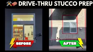 🛠️ Drive-Thru Stucco Preparation | Professional Crack Repair and Surface Reinforcement 🧱🚧