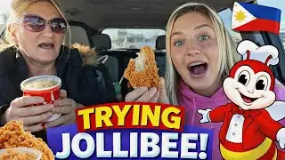 Американская мама впервые попробовала Jollibee! Филиппинские спагетти с курицей.