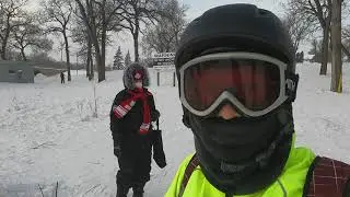 Winter cycling on Churchill Drive in Winnipeg, Manitoba