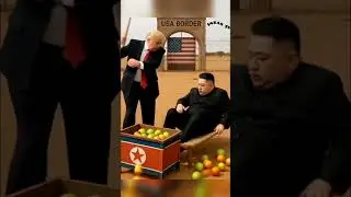 Trump vs Kim: The Fruit Cart Battle 😂 | Border Run#funny #comedy #viral #lol #viralvideo
