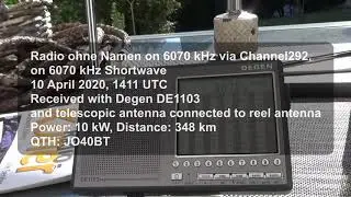 Radio ohne Namen (Radio without name) via Channel292 on 6070 kHz Shortwave ,10 April 2020, 1411 UTC