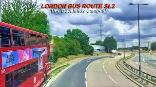 London Bus Route SL2 | UEL Docklands to Ilford Sainsbury's + Plane Landing ✈️😊