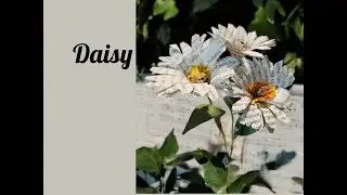 Paper Daisy, Upcycled from book pages, Paper Flower
