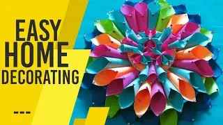 EASY HOME DECORATION IDEAS | BEAUTIFUL WALL FLOWER MAKING AT HOME