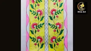 How to painting with drawing a suitable pattern for a door curtain.//