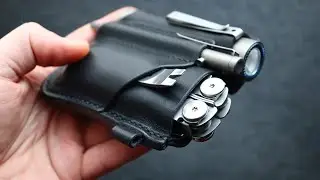 Making a Fully Custom Handmade EDC Belt Leather Pouch - No Mechanical Intervantion
