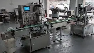 Automatic Bottle Essential Oil Filling and Capping Machine, Linear Design Automatic Filling Line