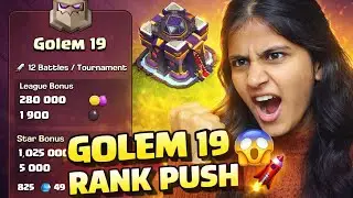TH15 Golem 19 League Ranked Attack 💪 | Insane 3 Star Push 🔥
