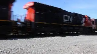 CN 2928 Leads a Oil train with Horn Salutes AND CN 3199 AND CN C44-9WL