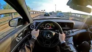 POV RELAXING RIDE in a 612HP AMG MERCEDES E63s EDITION 1 - Chasing a Lamborghini Huracan Evo!