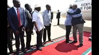 Raila Odinga receives President Uhuru Kenyatta with a hug in Kisumu