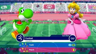 Football Rivalry Intensifies Yoshi Challenges Blaze, Peach, and Tails at Tokyo 2020 Olympics