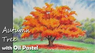 How to Paint An Autumn Tree with Oil Pastel | Lesson-1
