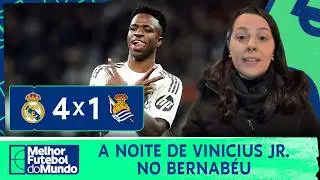 VINI JR. CARREGA O REAL MADRID EM LA LIGA - REAL MADRID 4 X 1 REAL SOCIEDAD - TATI MANTOVANI ANALISA
