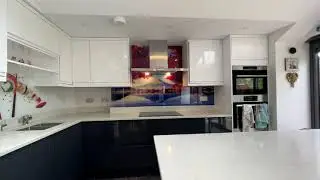 Add personality to your kitchen - Take a look at this modern Japan inspired glass kitchen splashback