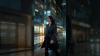 A Walk Through a Rainy Metropolis of the Future #cyberpunk #noir #neonaesthetic #nightcity #cinema