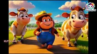 Monkey Farmer's Big Farm Day! 🐒🚜 Hurry Up Cows &ndash; Milking & Tractor Fun | Kids Song