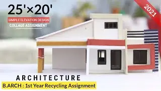 Architecture | 1 BHK Building | B.Arch First Year Recycling Assignment | NATA